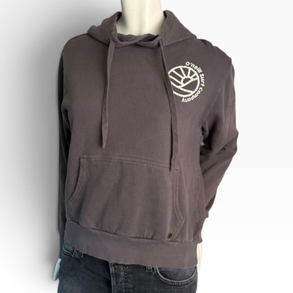 O'Neill Surf Co Hoodie Graphic Back Print Faded Black Y2K Surf Skater Gorpcore M